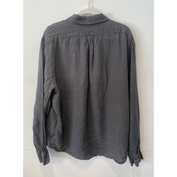 TODD SNYDER Men's 100% LINEN Casual Button Down Shirt Long Sleeve Grey Size XXL - Picture 9 of 9